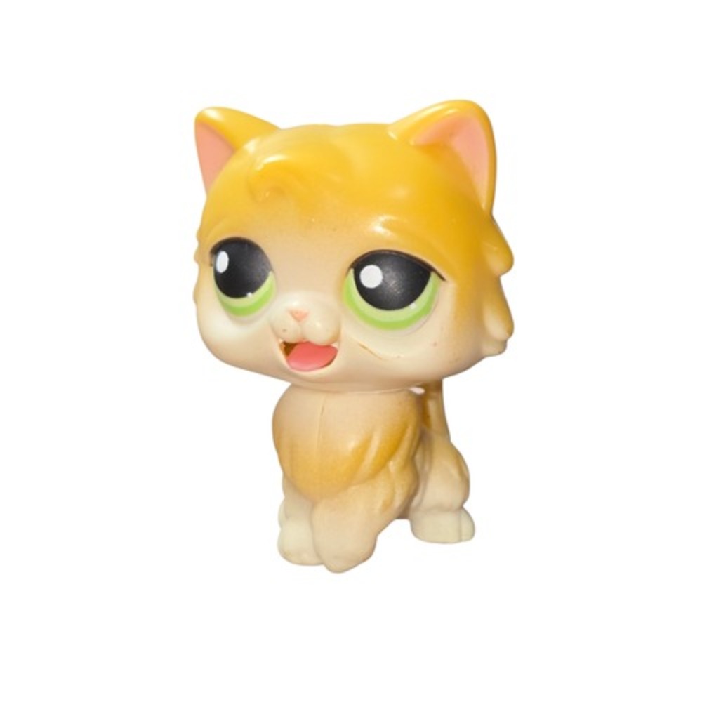 2005 Littlest Pet Shop LPS 1st Generation Yellow Cat With Moving Tongue